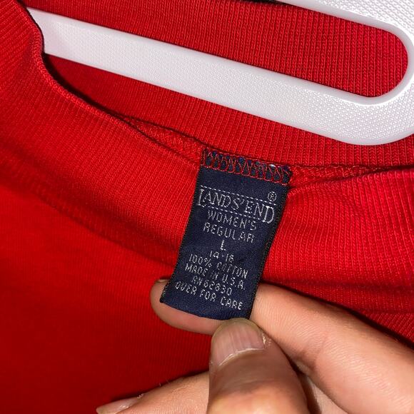 Lands' End Cotton Long Sleeve Mock Neck T-Shirt Women's Size Large - Picture 3 of 4